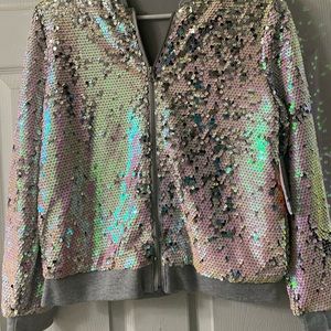 Girls size 10/12 sequin zip up jacket NWT
